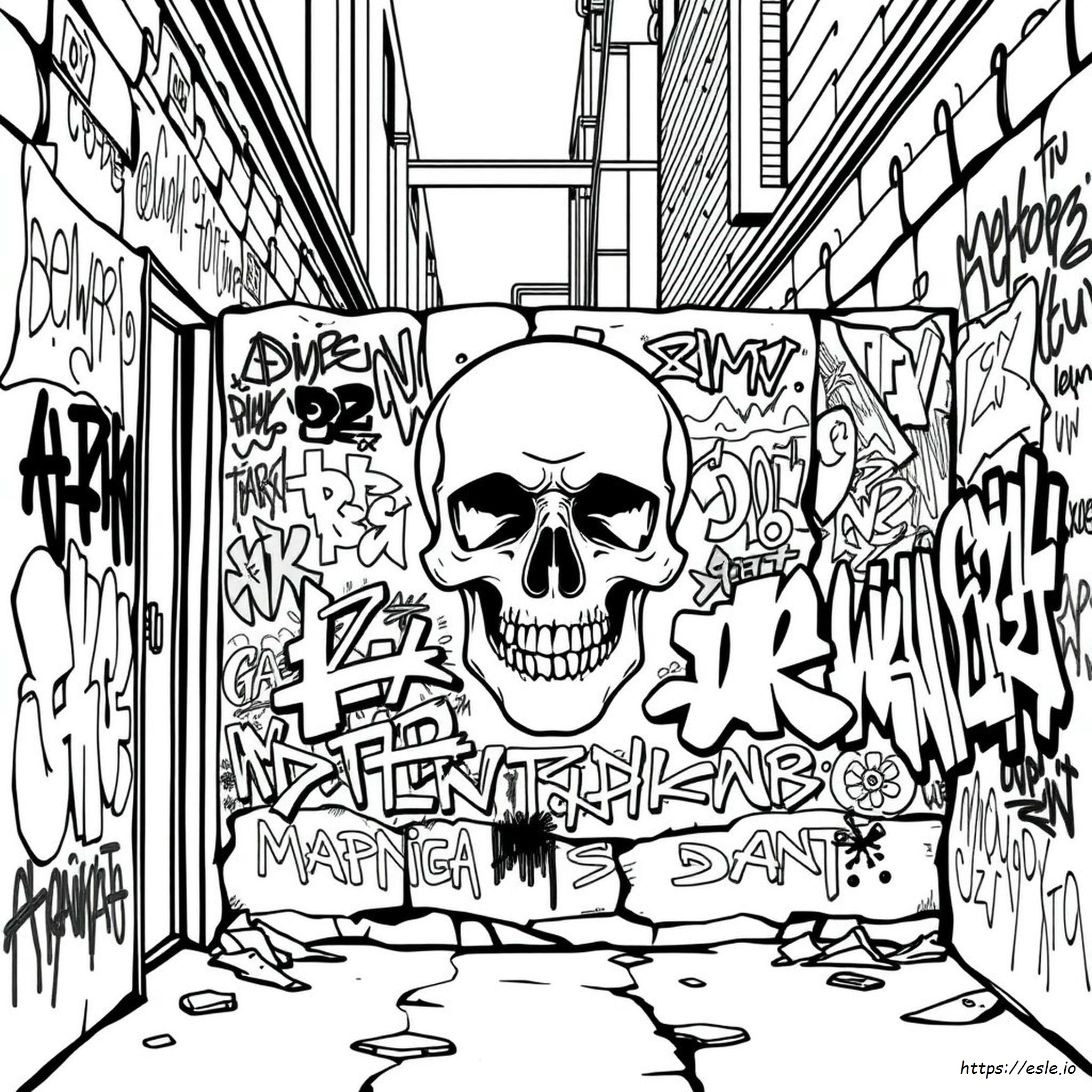 Skull Graffiti Coloring Pages