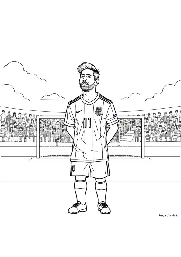 Messi Argentina Jersey Coloring Page
