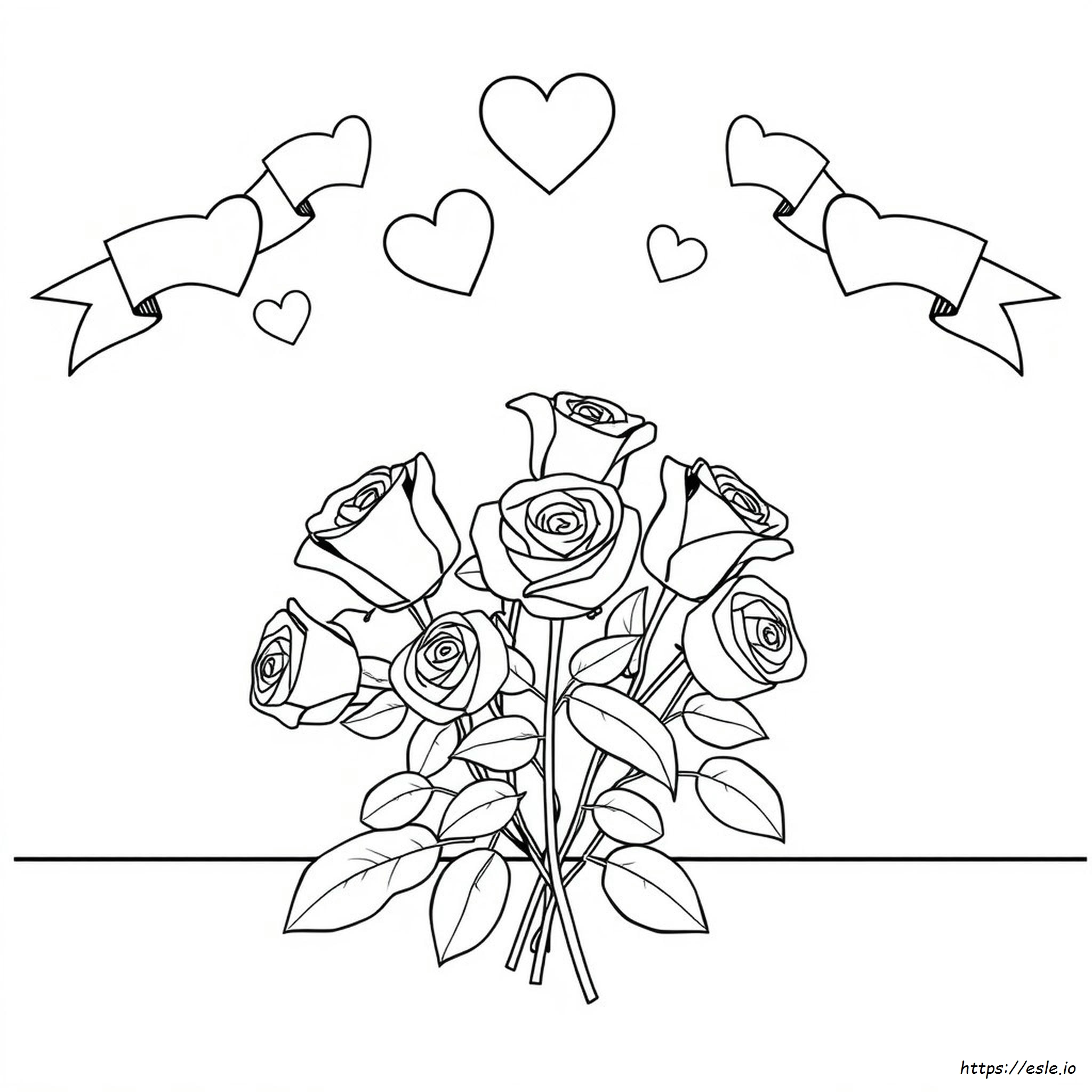 Gambar Mewarnai Mawar Hari Valentine