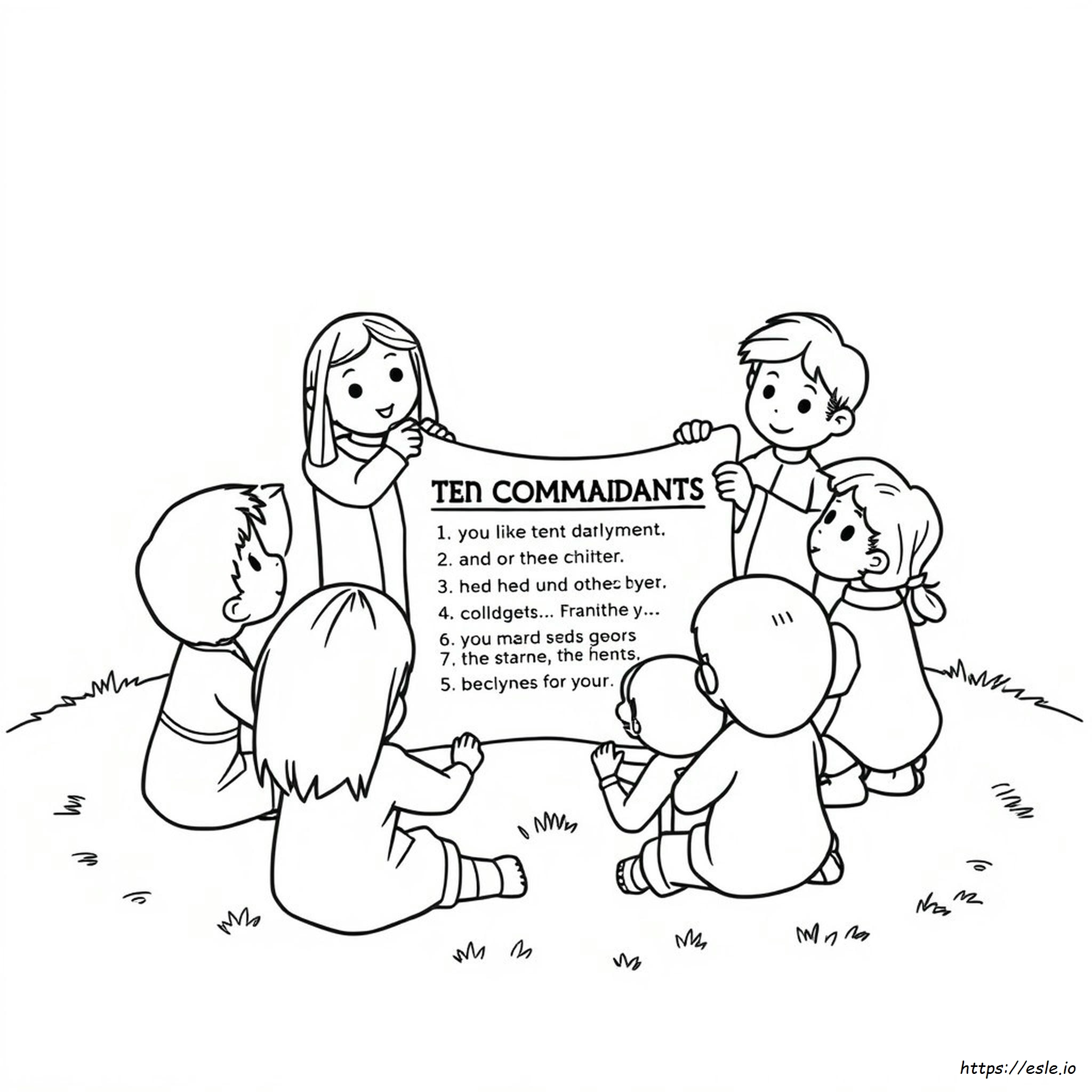Preschool 10 Commandments Coloring Page