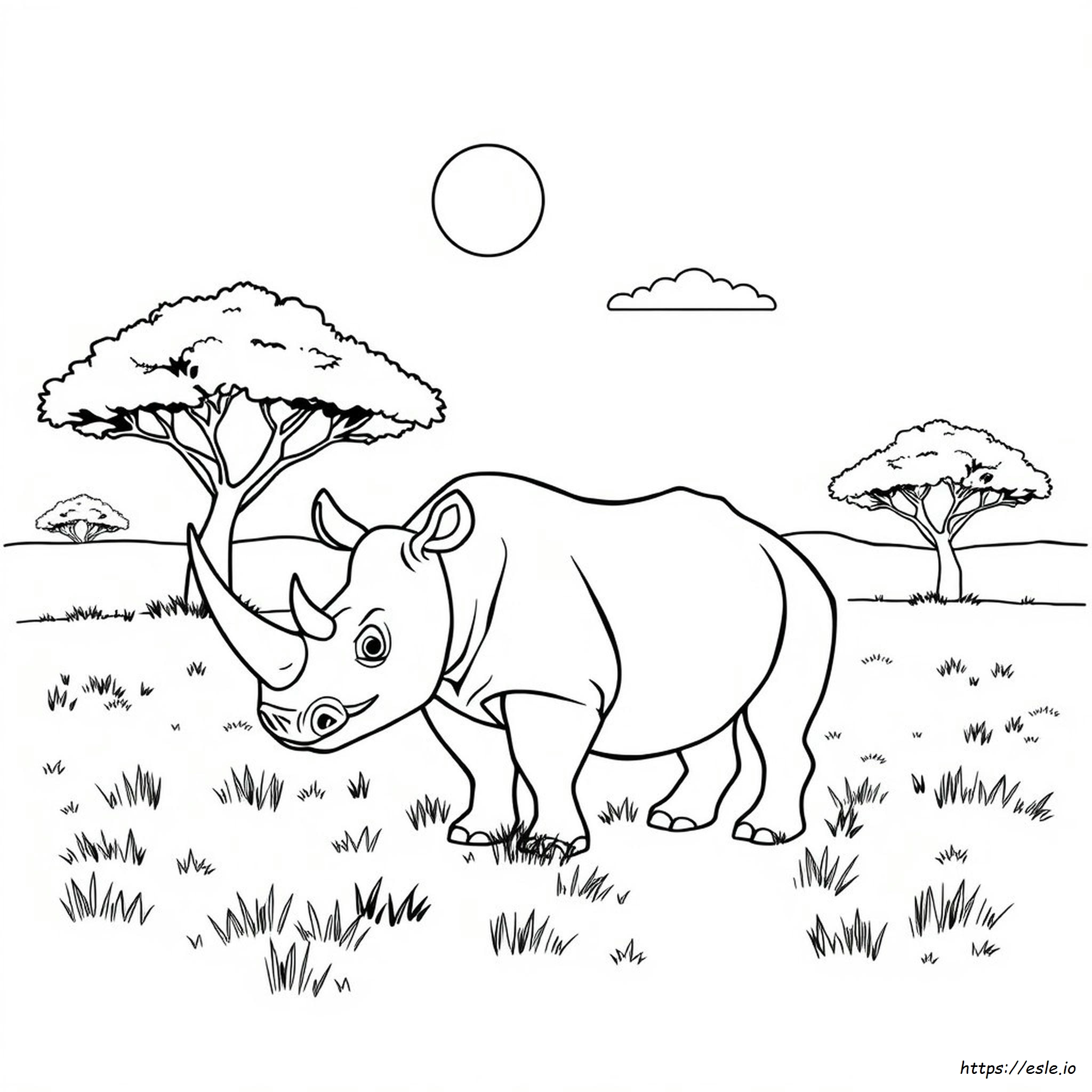Rhinoceros Coloring Sheet - Free Printable PDF