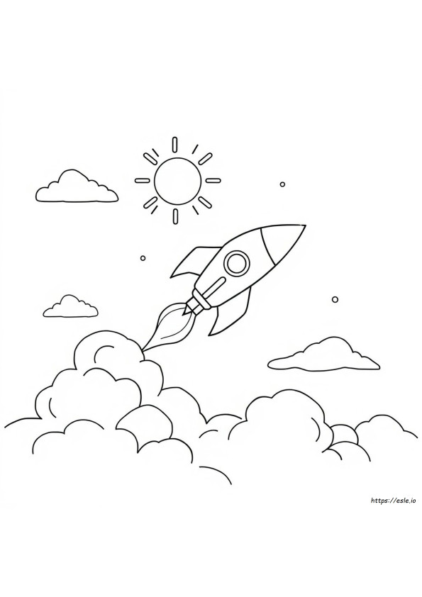 Foguete Espacial Para Colorir