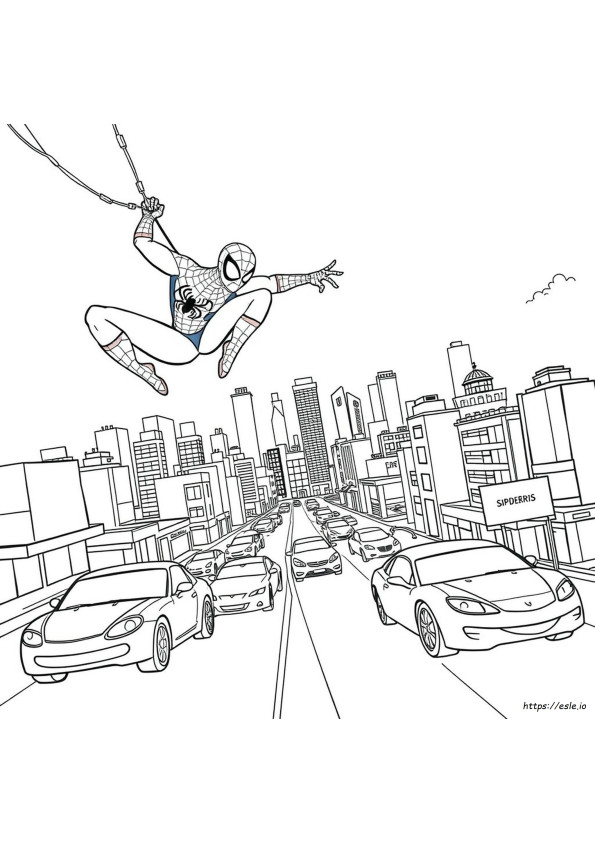 Spiderman And Cars Coloring Pages