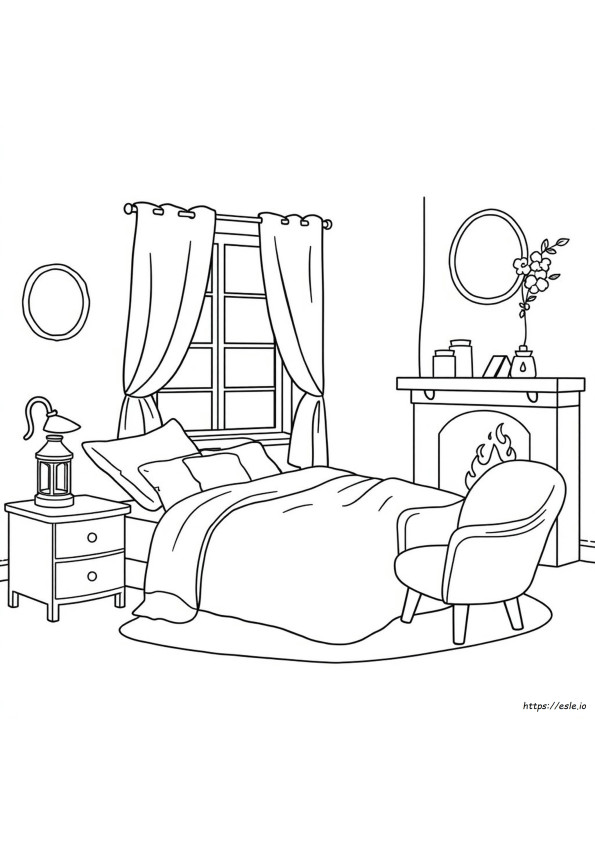 Kamar Tidur Nyaman Gambar Mewarnai