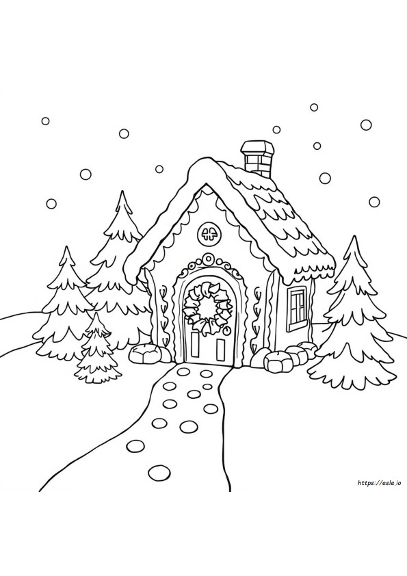 Casa De Jengibre Para Colorear Gratis