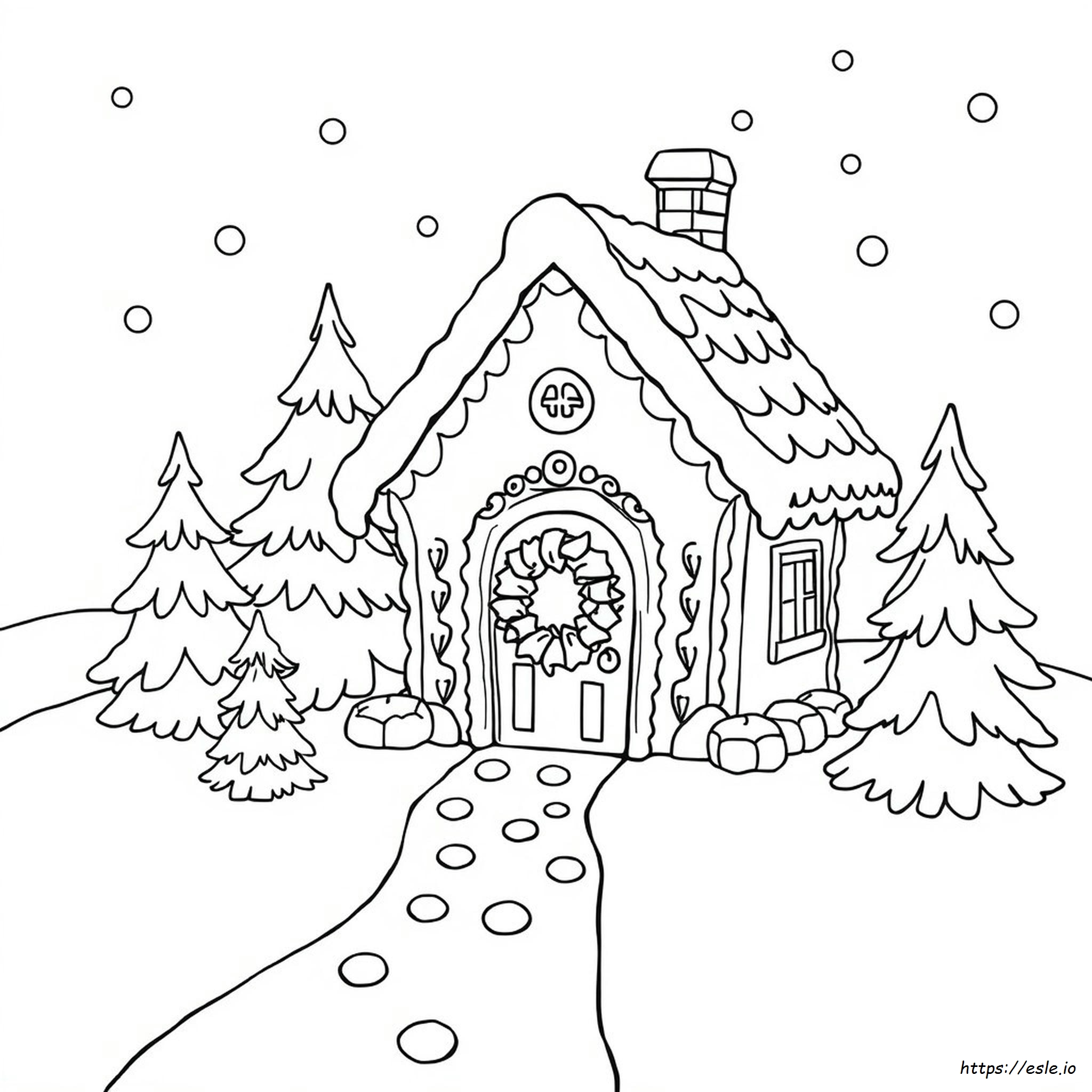 Lebkuchenhaus Ausmalbild Zum Ausdrucken