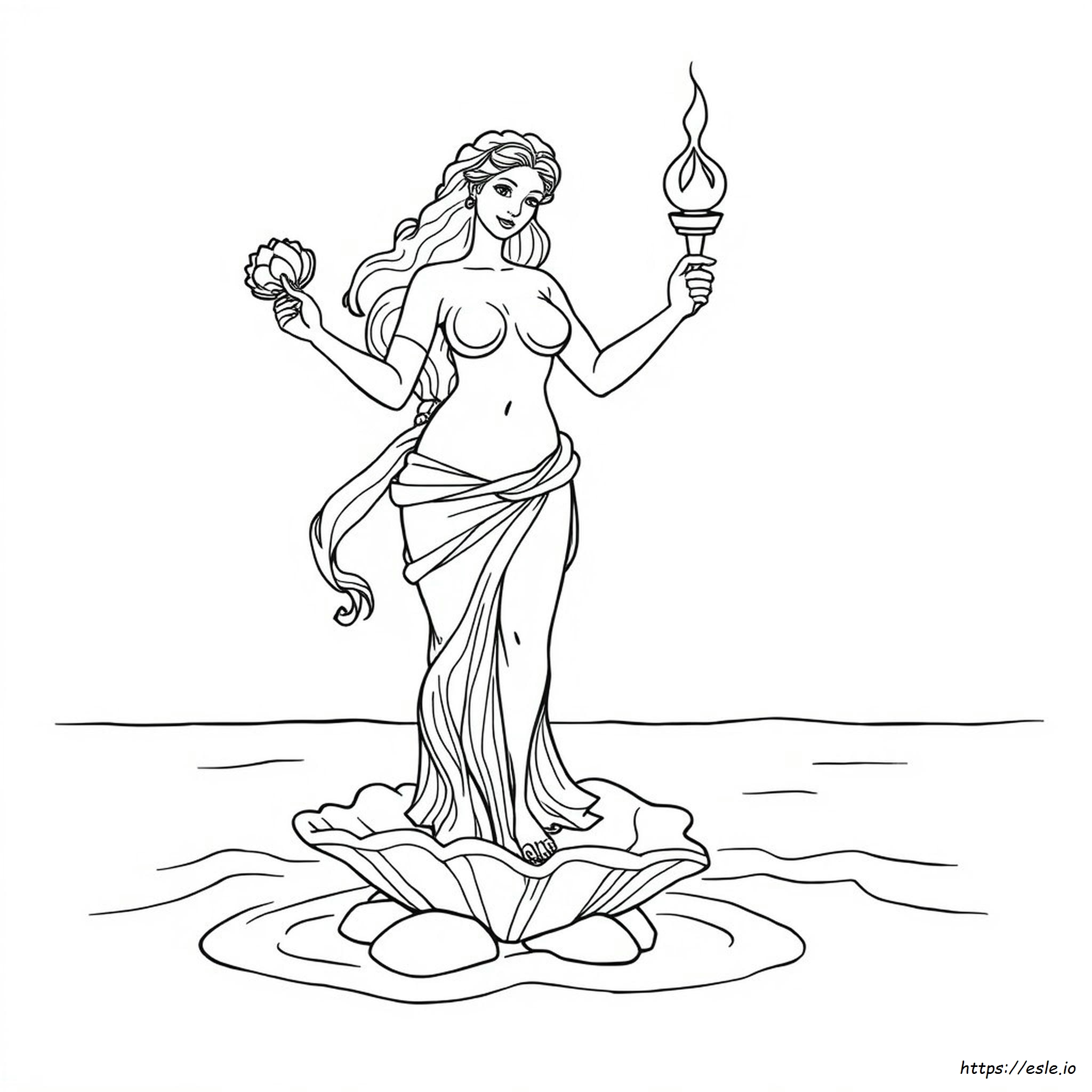 Greek Goddess Aphrodite Coloring Page