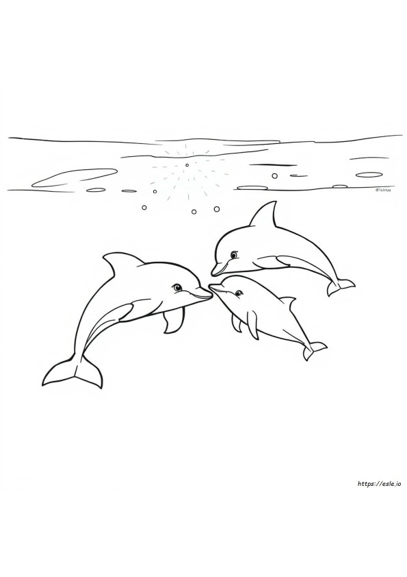 Süße Realistische Delfin Ausmalbilder