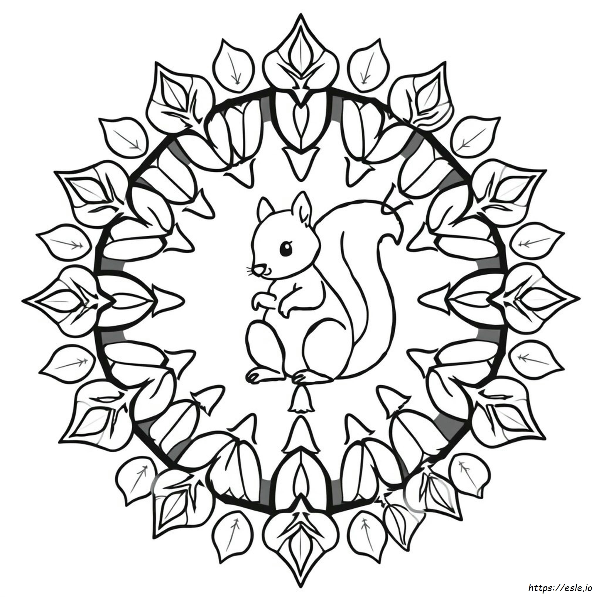 Gambar Mewarnai Mandala Tupai