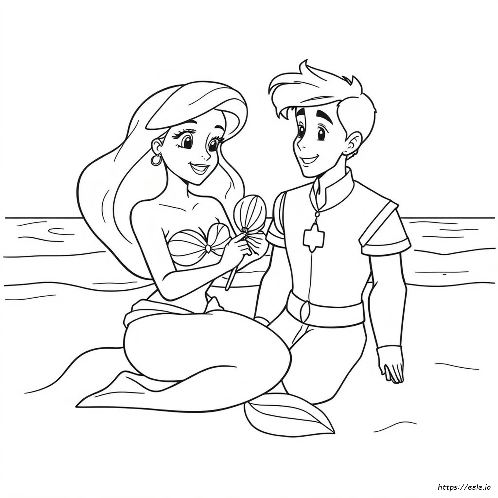 Gambar Mewarnai Ariel Dan Eric