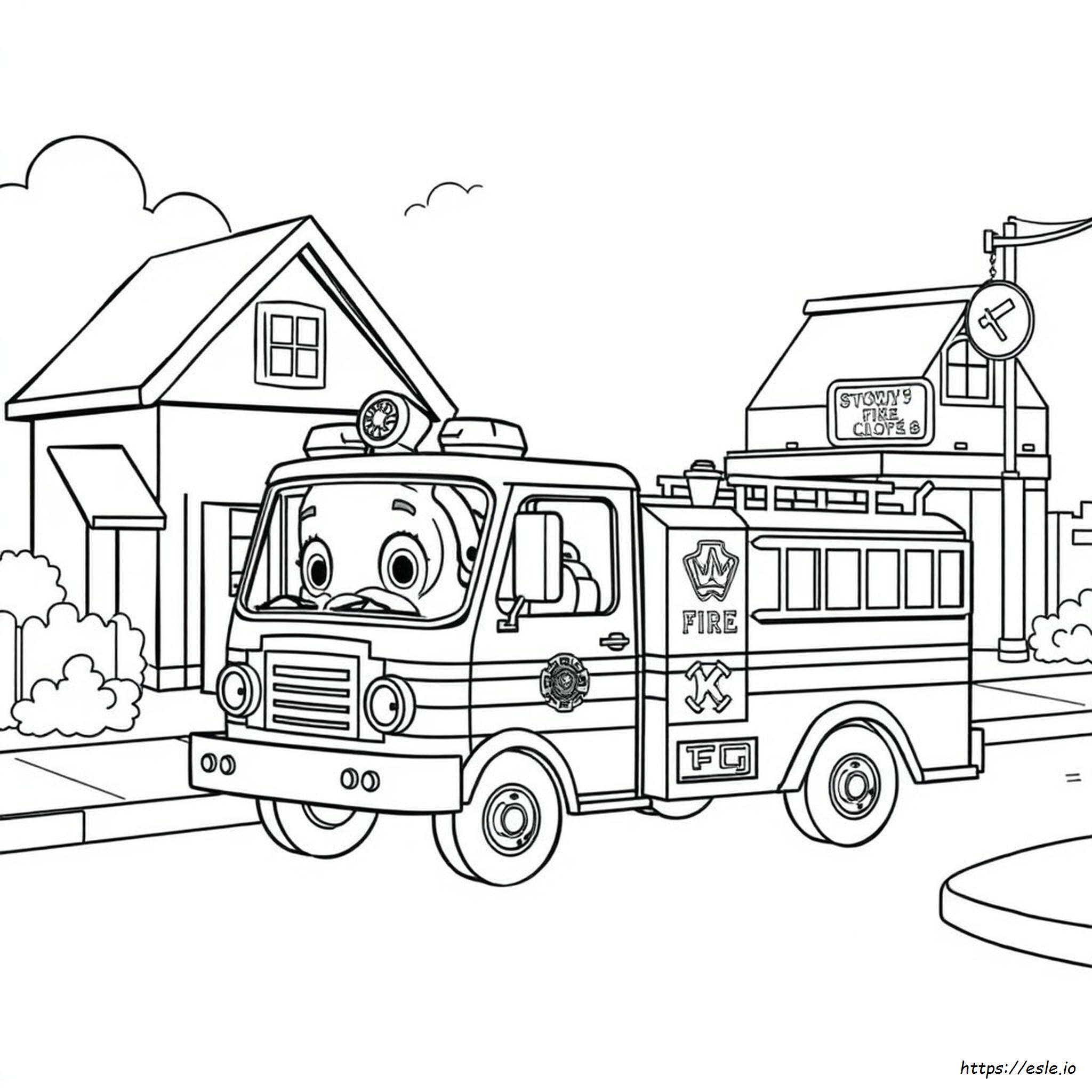 Marshall Fire Truck Coloring Page