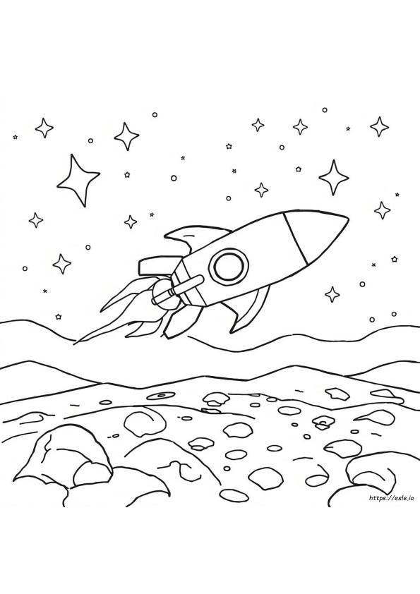 Rocket Ship Coloring Page