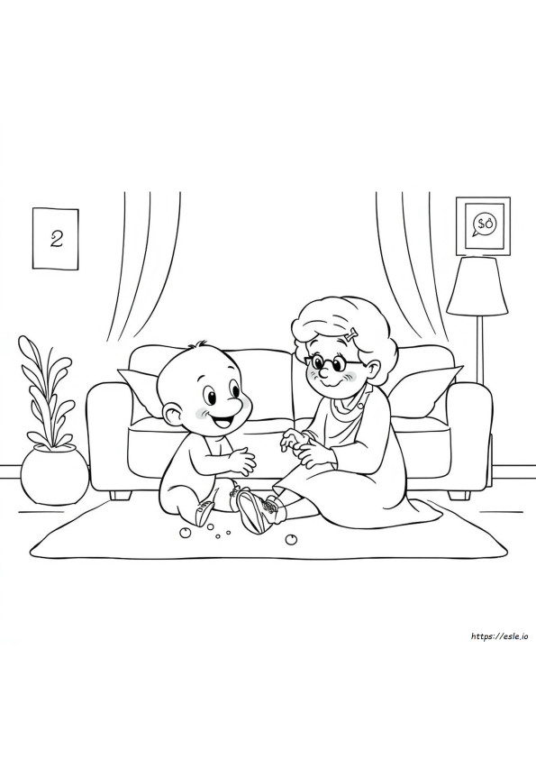Bluey Grandma Coloring Page