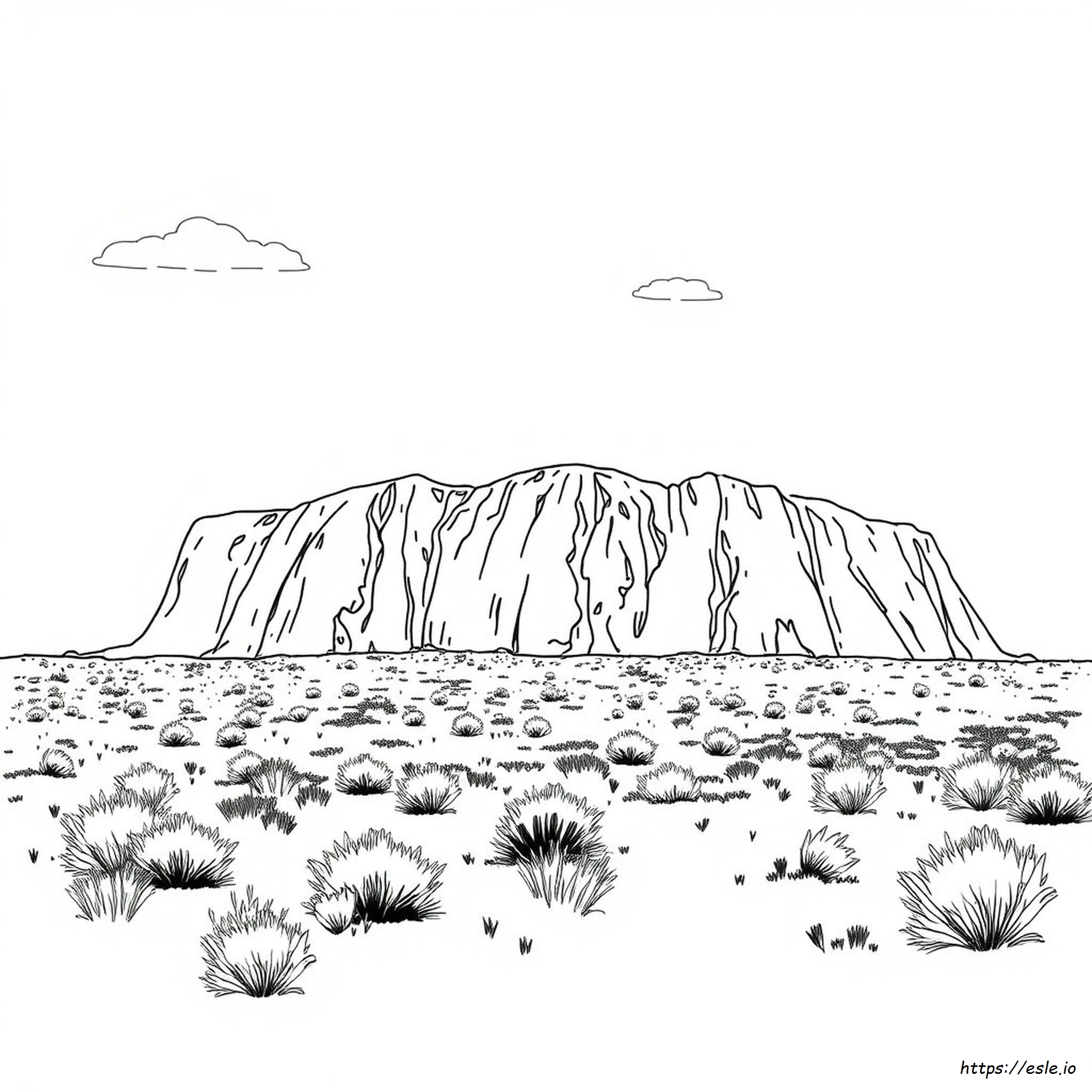 What Colours Does Uluru Change To - Coloring Page