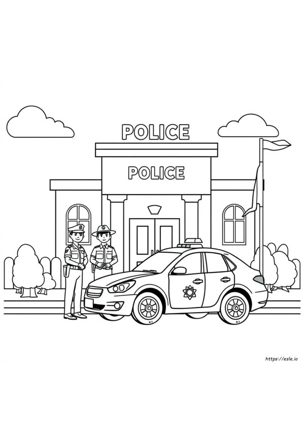 Police Station Coloring Sheet