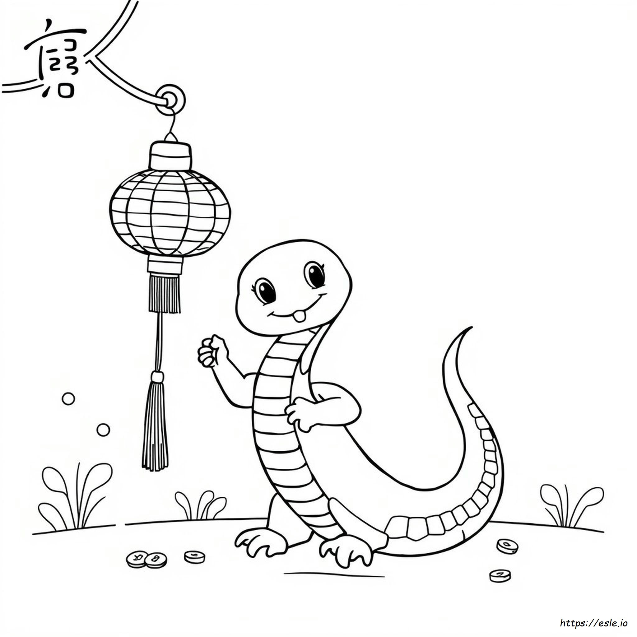 Coloriage Nouvel An Chinois 2025 Serpent De Bois