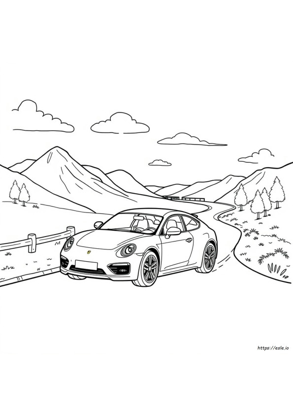 Car Coloring Pages Art Realistic Car Drawing