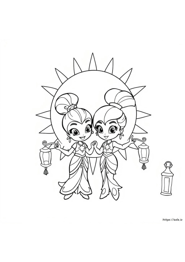 Coloriage Shimmer And Shine À Imprimer
