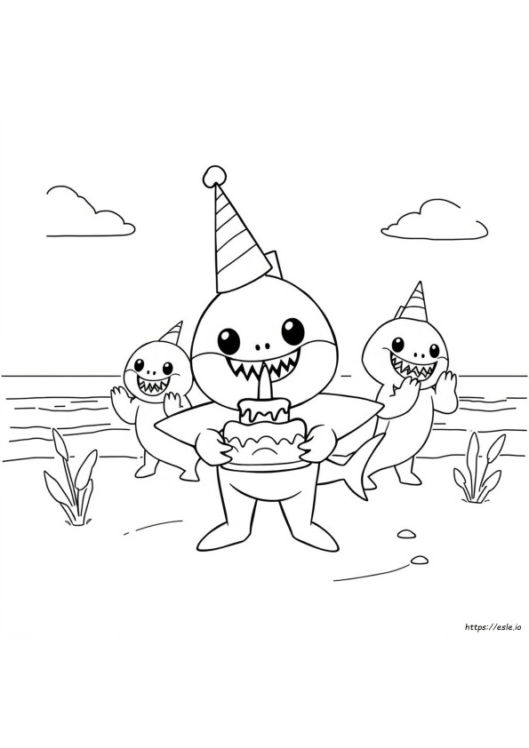 Kolorowanki Urodzinowe Baby Shark