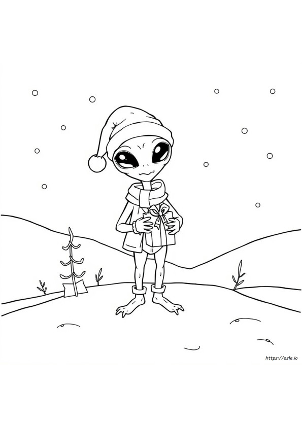 Alieno Di Natale Da Colorare