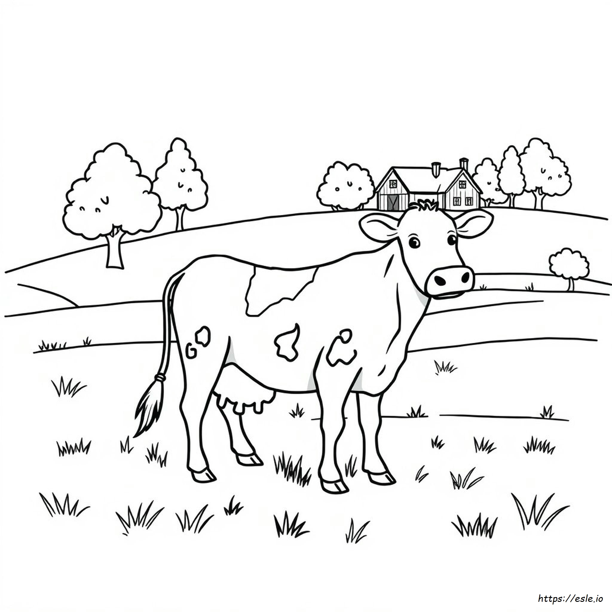 Printable Cow Coloring Page for Kids