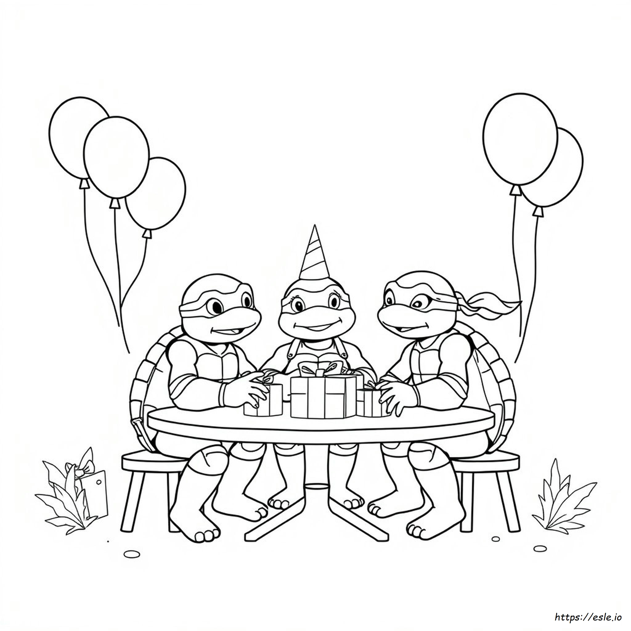 Ninja Turtle Birthday Coloring Page