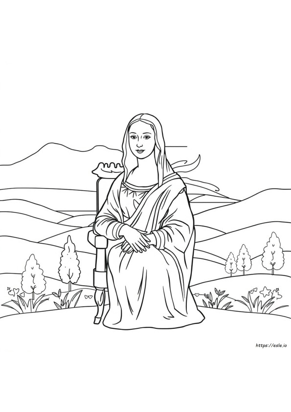 Mona Lisa Colouring Page