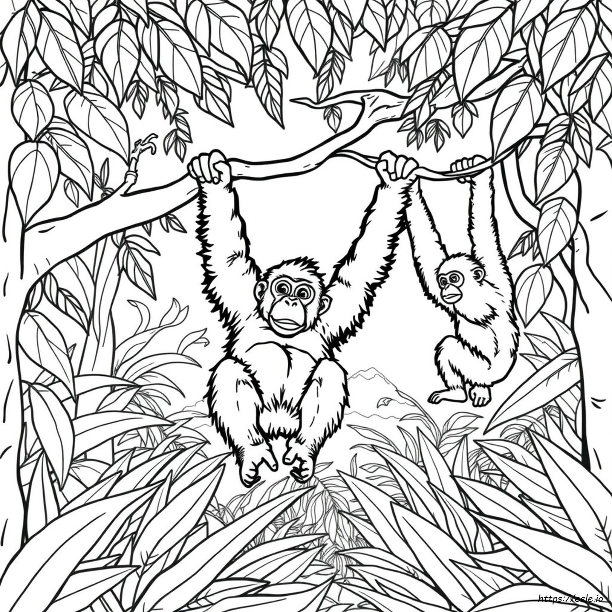 Orangután Para Colorear