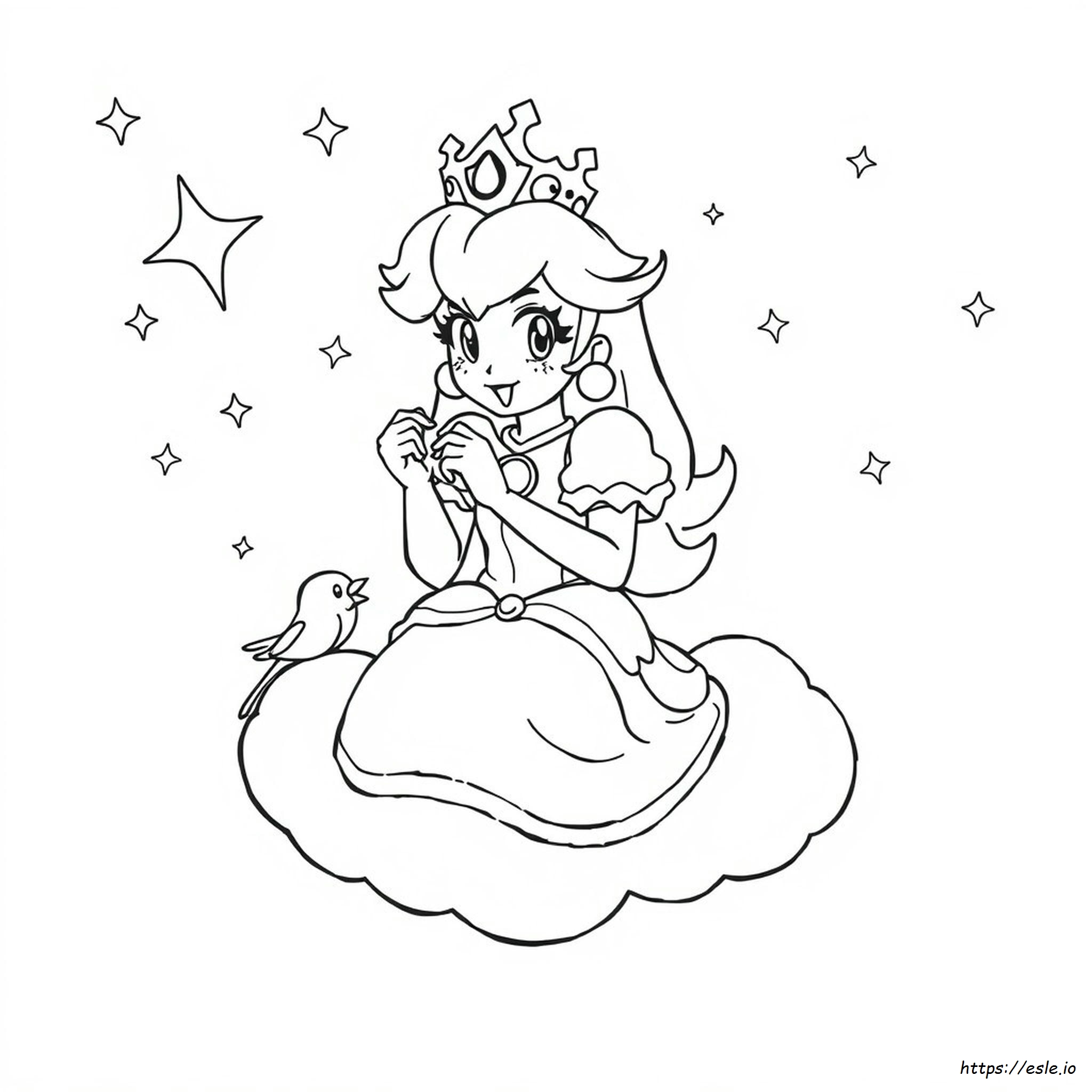 Princess Peach Crown Coloring Page