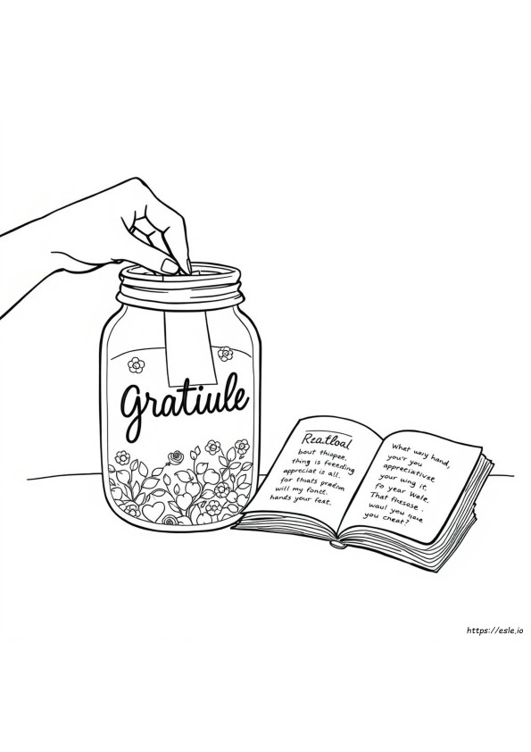Coloriage Jarre De Gratitude