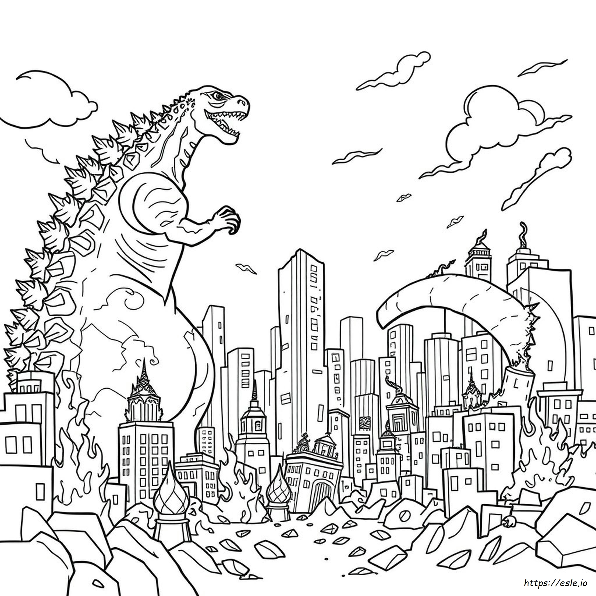 Godzilla Kontra Tiamat Kolorowanka