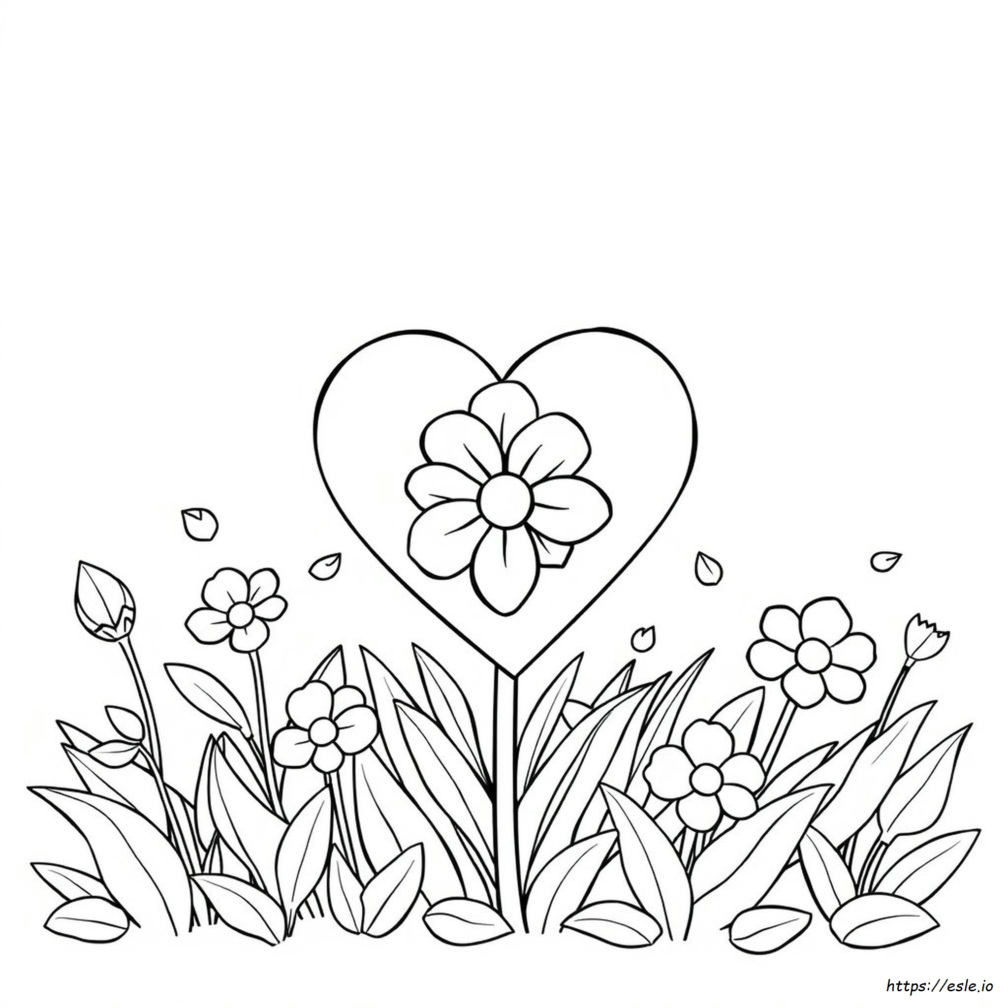 Cuore Di Fiori Da Colorare