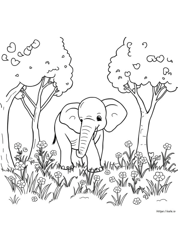 Coloring Page Of A Elephant