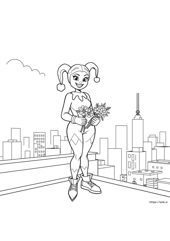 Planșe Ușoare De Colorat Harley Quinn