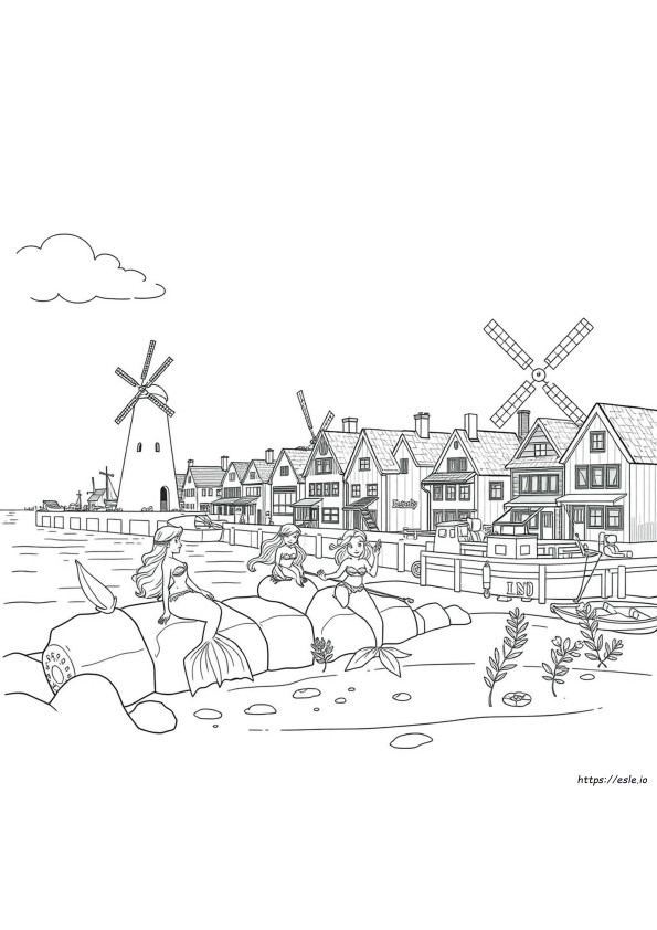 Little Mermaid Denmark Coloring Pages