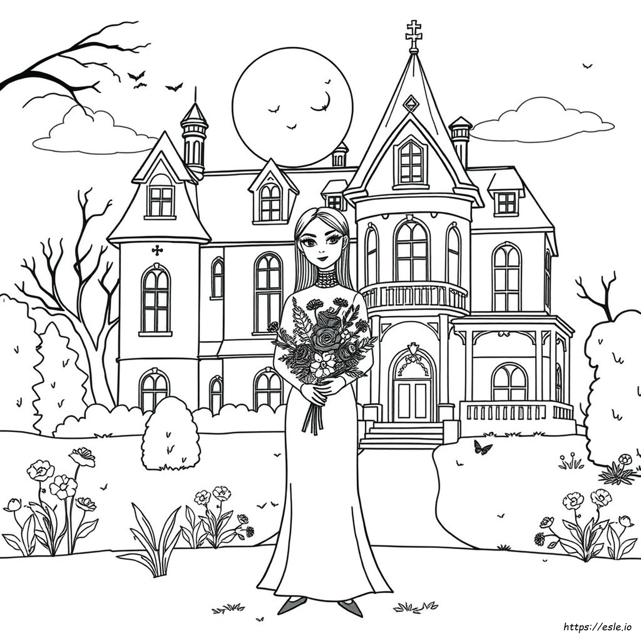 Buku Mewarnai Wednesday Addams