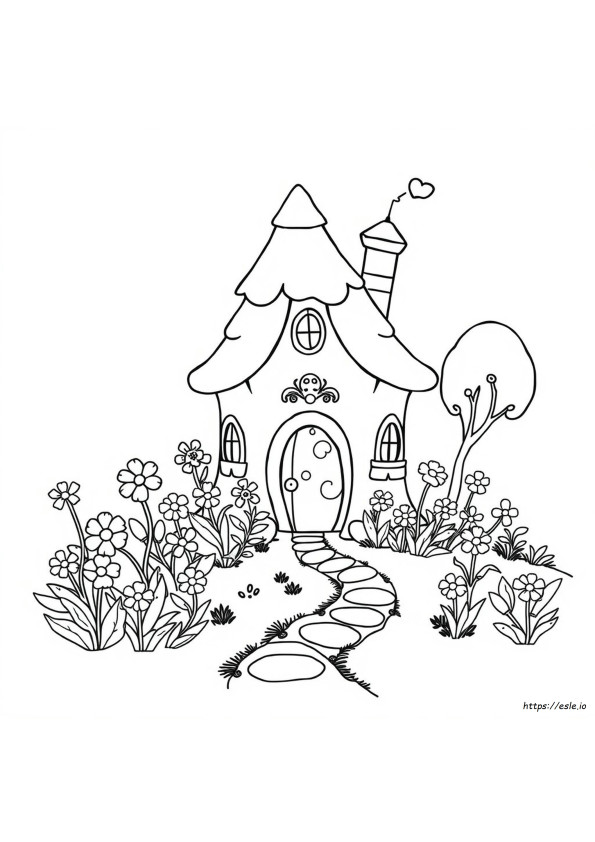 Easy Fairy House Coloring Pages