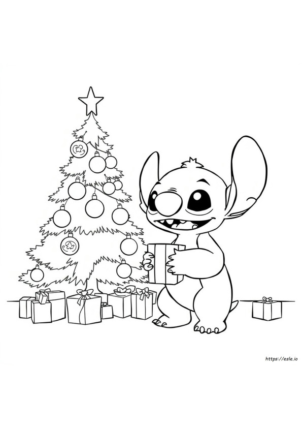 Stitch Colouring Pages Christmas