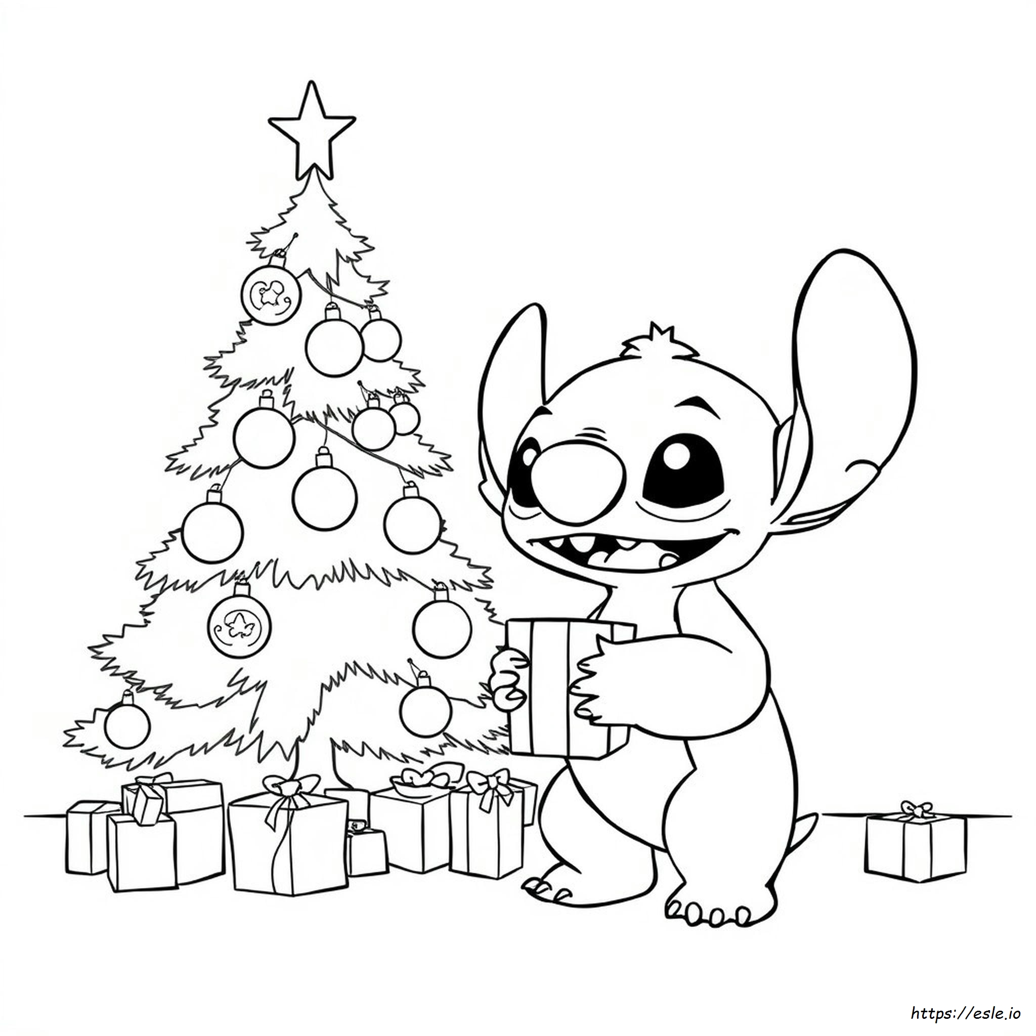 Stitch Gambar Mewarnai Natal