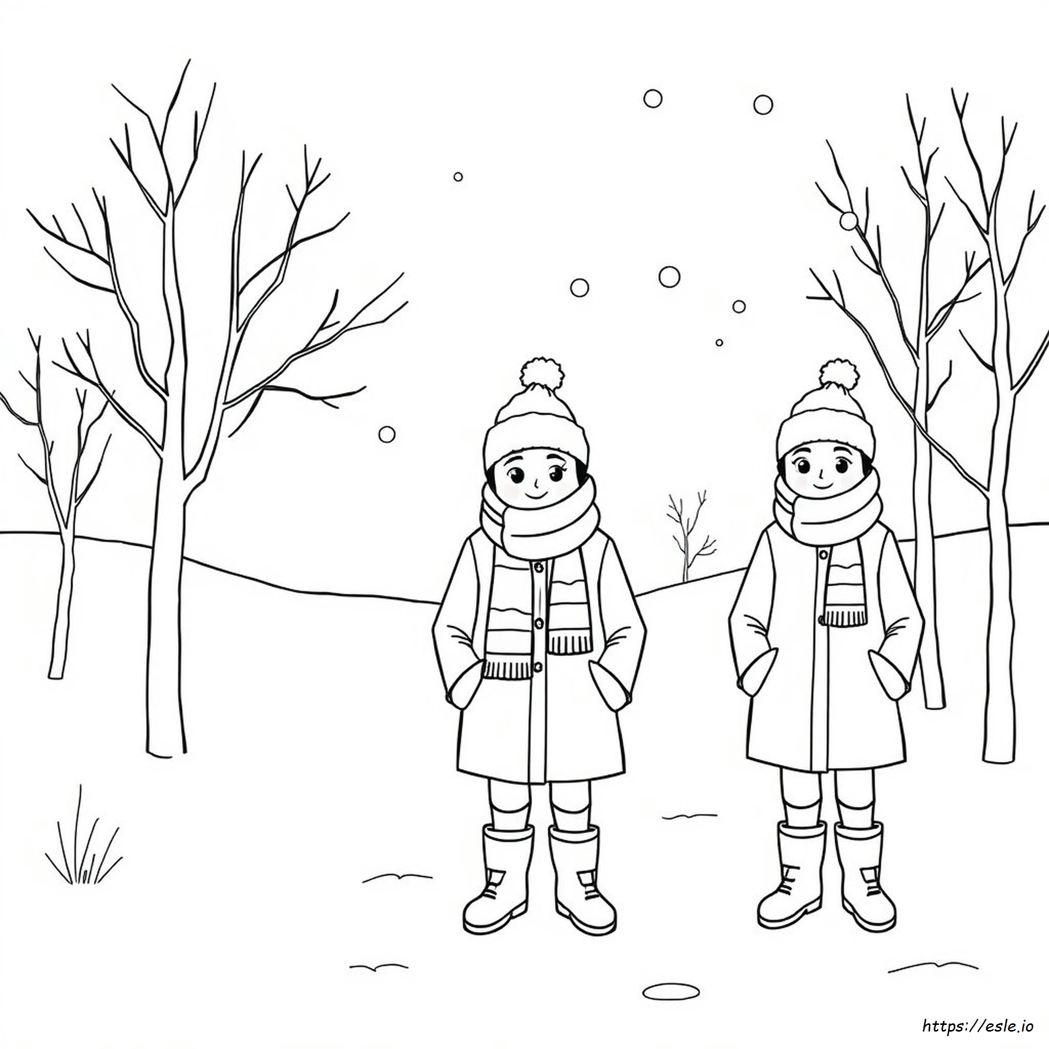 Winter Clothes Coloring Pages Printable