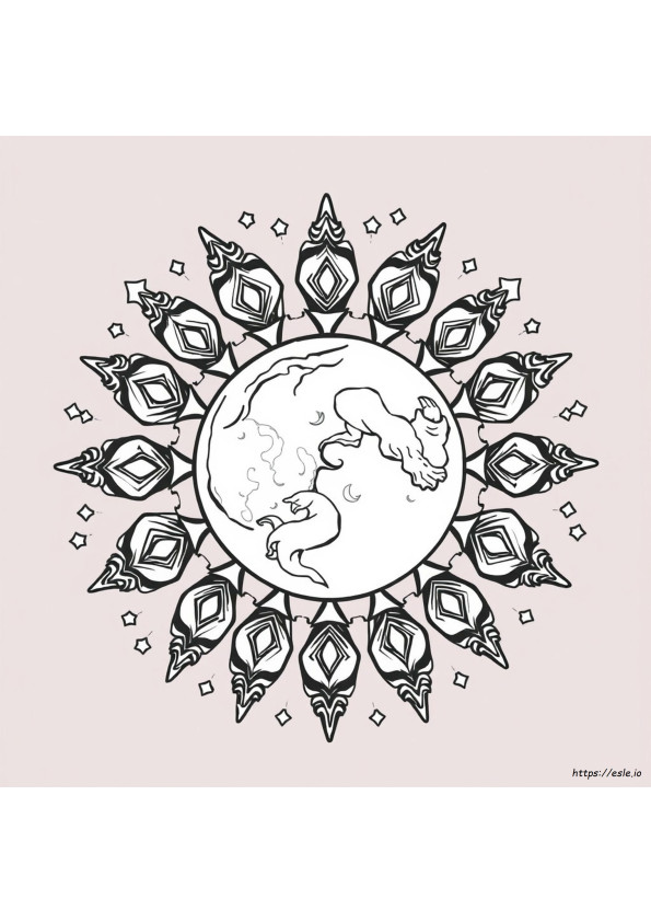 Moon Mandala Coloring Pages For Adults