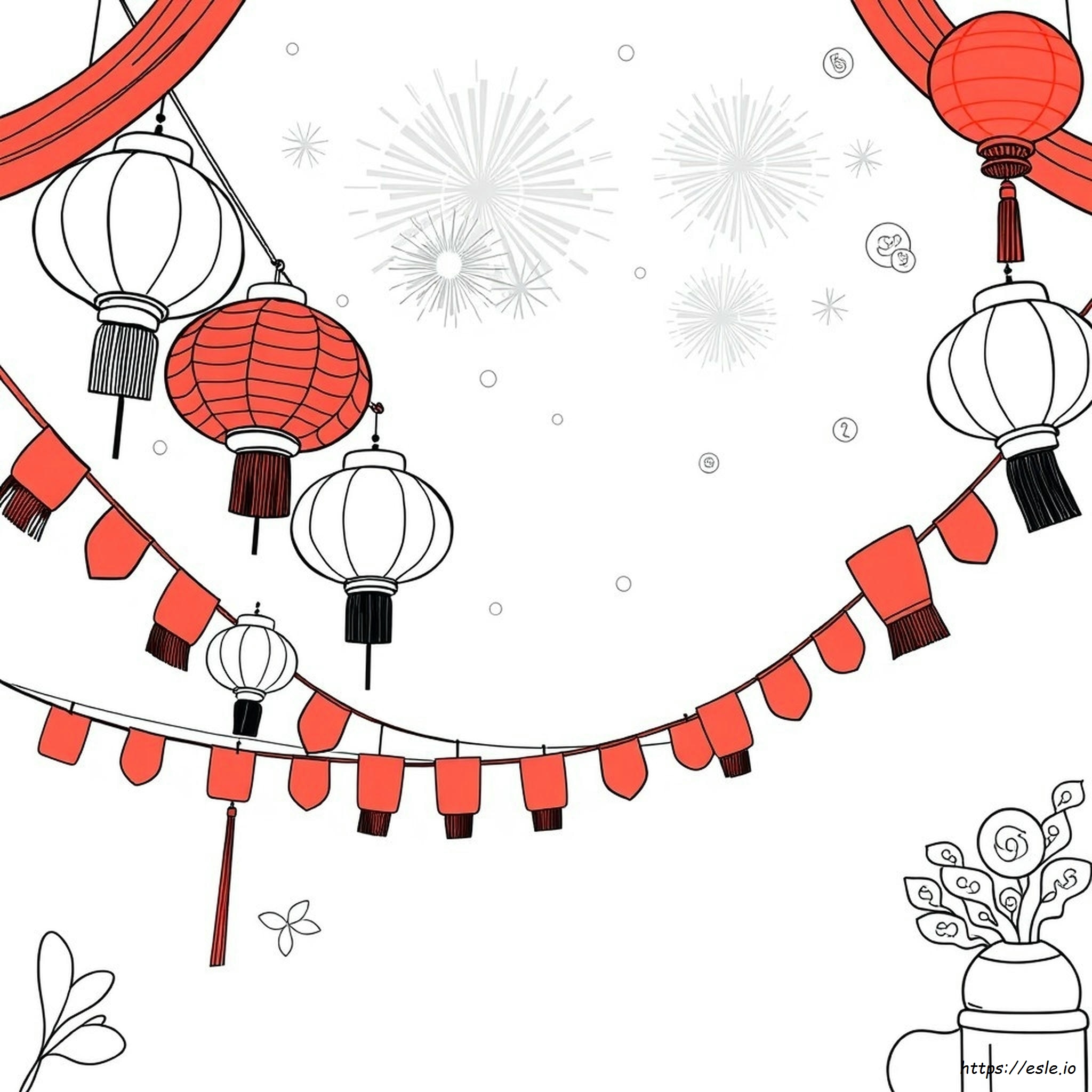 Lunar New Year Coloring Page Printable