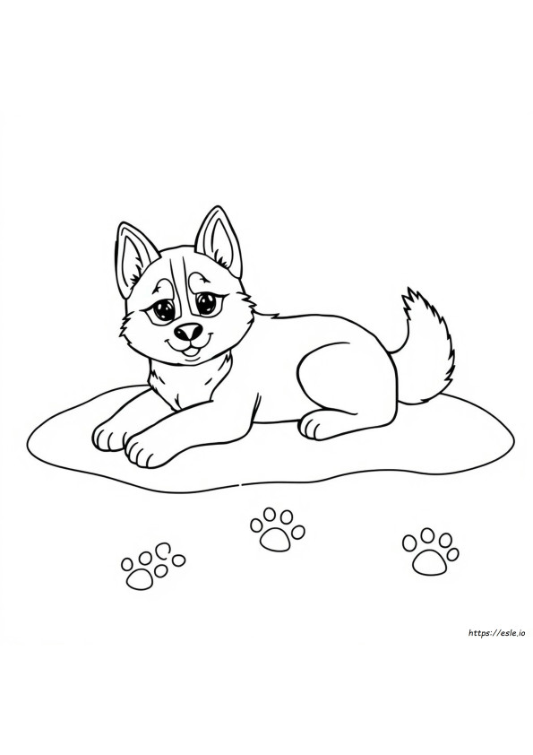 Słodkie Husky Do Druku Szczeniak Husky Kolorowanki