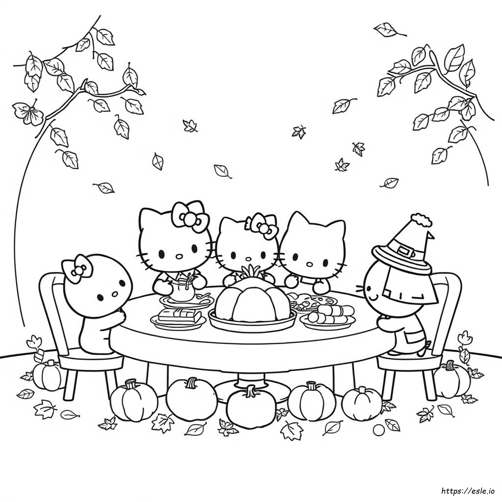 Sanrio Thanksgiving Halaman Mewarnai