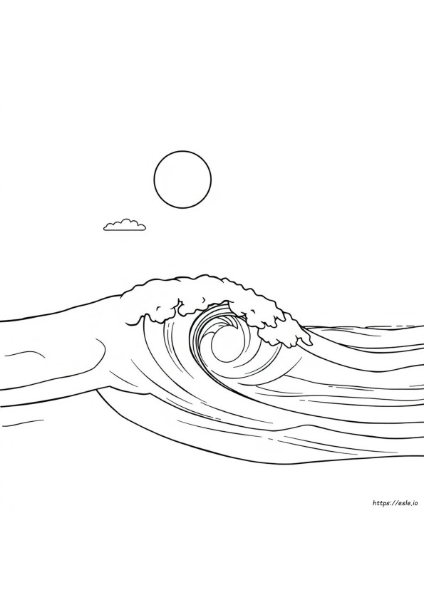海の波のぬりえ