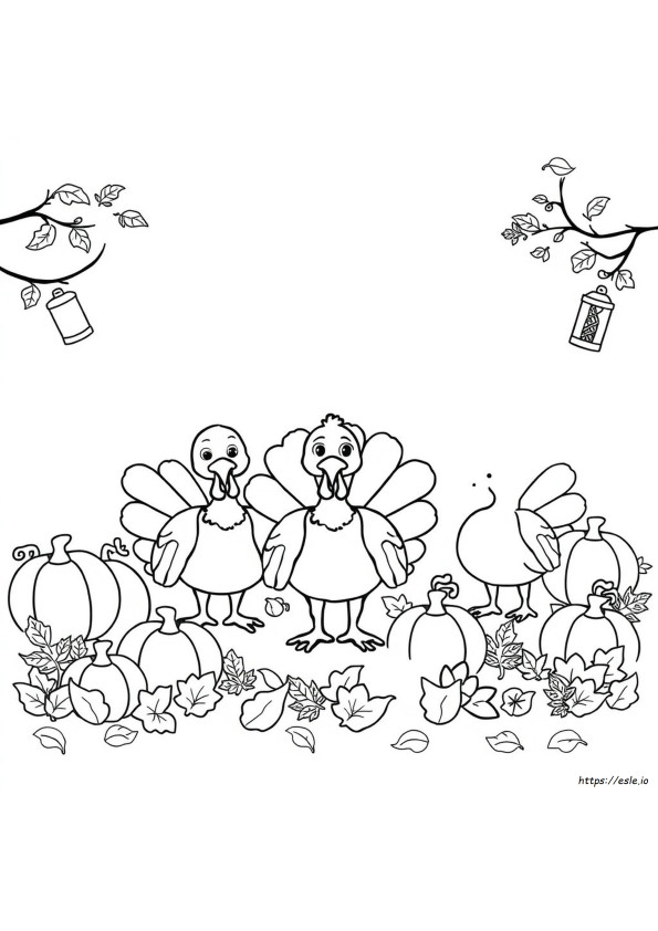 Coloriages De Thanksgiving Mignons Mais Stimulants
