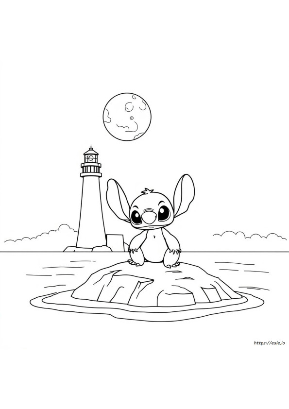 Black And White Stitch Coloring Page
