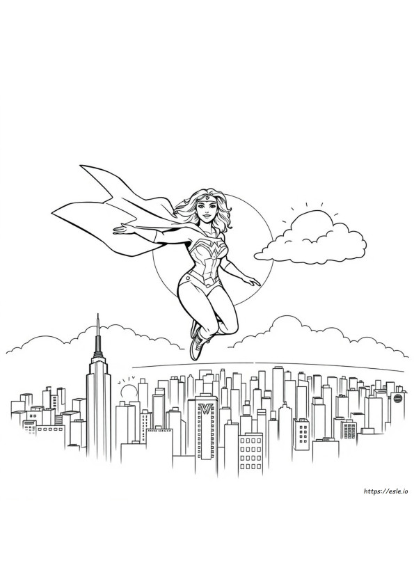 Superwoman Colouring Pages