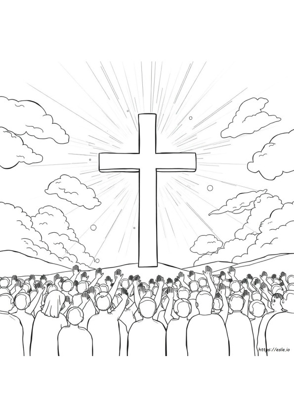 Exaltation Of The Cross Coloring Page