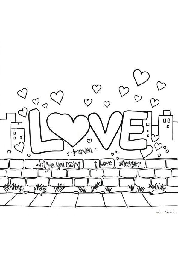 Printable Love Graffiti Coloring Pages